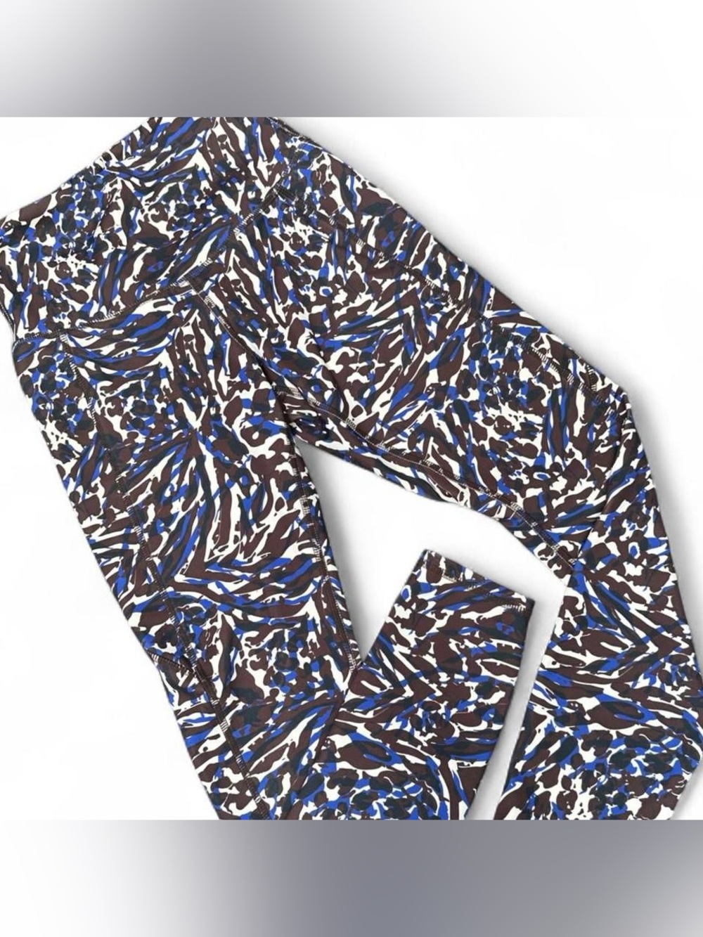 Move Theology Retro High-Waisted Multicolored Pattern 7/8  Leggings‎ Scoop Pocke